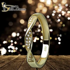 GoldDream Gold Ring Twisted Gr.56 Zirkonia weiß 333er Gelbgold GDR540Y56