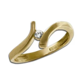 GoldDream Gold Ring Wave Zirkonia Gr.58 333er Gelbgold GDR531Y58