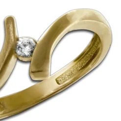 GoldDream Gold Ring Wave Zirkonia Gr.54 333er Gelbgold GDR531Y54