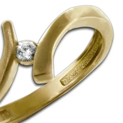 GoldDream Gold Ring Wave Zirkonia Gr.58 333er Gelbgold GDR531Y58