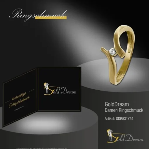 GoldDream Gold Ring Wave Zirkonia Gr.54 333er Gelbgold GDR531Y54