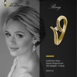 GoldDream Gold Ring Wave Zirkonia Gr.54 333er Gelbgold GDR531Y54