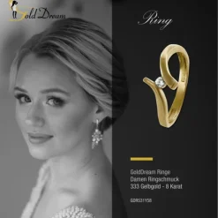 GoldDream Gold Ring Wave Zirkonia Gr.58 333er Gelbgold GDR531Y58