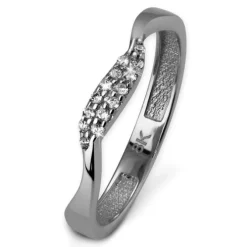 GoldDream Gold Ring Welle Zirkonia weiß Gr.58 333er Weißgold GDR501J58