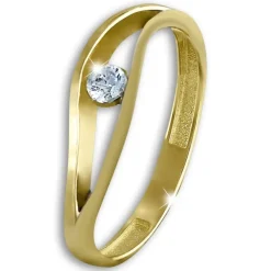 GoldDream Gold Ring Welle Zirkonia weiß Gr.58 333er Gelbgold GDR510T58
