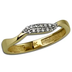 GoldDream Gold Ring Welle Zirkonia weiß Gr.60 333er Gelbgold GDR501Y60