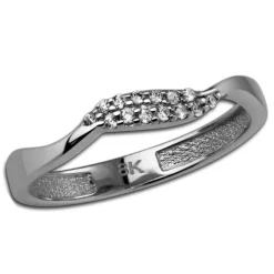 GoldDream Gold Ring Welle Zirkonia weiß Gr.60 333er Weißgold GDR501J60