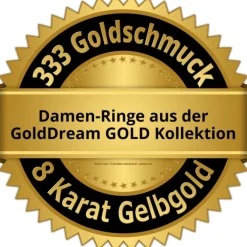 GoldDream Gold Ring Welle Zirkonia weiß Gr.56 333er Gelbgold GDR501Y56