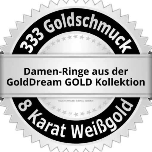 GoldDream Gold Ring Welle Zirkonia weiß Gr.58 333er Weißgold GDR501J58