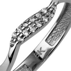 GoldDream Gold Ring Welle Zirkonia weiß Gr.58 333er Weißgold GDR501J58