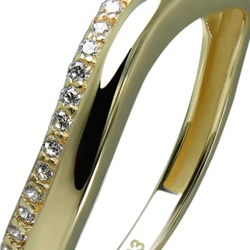 GoldDream Gold Ring Welle Gr.54 Zirkonia weiß 333er Gelbgold GDR539Y54