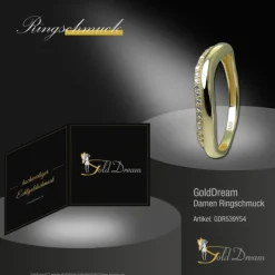 GoldDream Gold Ring Welle Gr.54 Zirkonia weiß 333er Gelbgold GDR539Y54