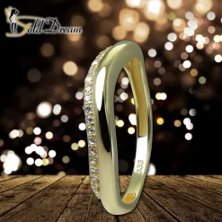 GoldDream Gold Ring Welle Gr.54 Zirkonia weiß 333er Gelbgold GDR539Y54