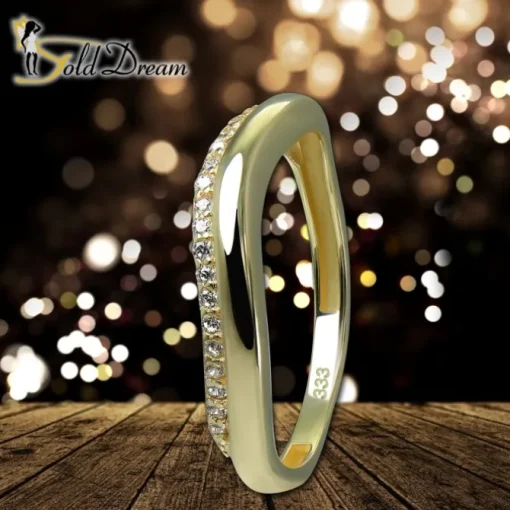 GoldDream Gold Ring Welle Gr.54 Zirkonia weiß 333er Gelbgold GDR539Y54