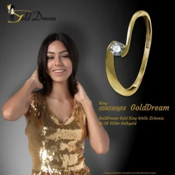 GoldDream Gold Ring Welle Zirkonia Gr.58 333er Gelbgold GDR530Y58