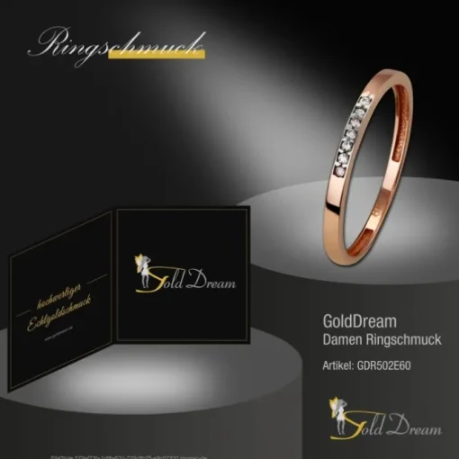 GoldDream Gold Ring Zirkonia weiß Gr.60 333er Rosegold GDR502E60