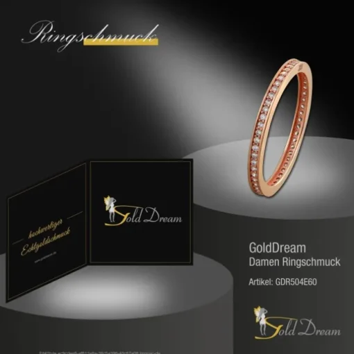 GoldDream Gold Ring Zirkonia weiß Gr.60 333er Rosegold GDR504E60