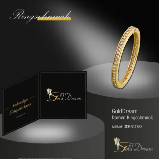 GoldDream Gold Ring Zirkonia weiß Gr.58 333er Gelbgold GDR504Y58