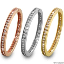 GoldDream Gold Ring Zirkonia weiß Gr.60 333er Rosegold GDR504E60