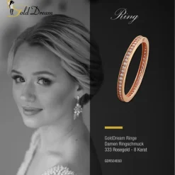 GoldDream Gold Ring Zirkonia weiß Gr.60 333er Rosegold GDR504E60