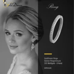 GoldDream Gold Ring Zirkonia weiß Gr.60 333er Weißgold GDR504J60