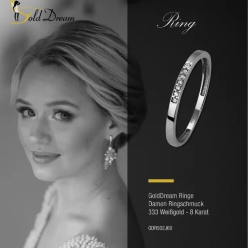 GoldDream Gold Ring Zirkonia weiß Gr.60 333er Weißgold GDR502J60
