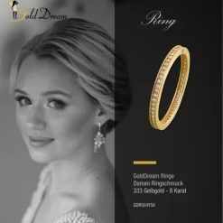 GoldDream Gold Ring Zirkonia weiß Gr.58 333er Gelbgold GDR504Y58