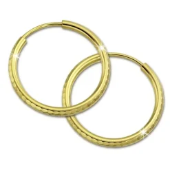 GoldDream Goldcreole Schliff 20mm Ohrring 333 Gelbgold Echtschmuck GDO0042Y
