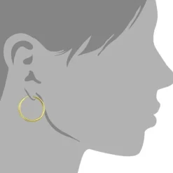 GoldDream Goldcreole Schliff 30mm Ohrring 333 Gelbgold Echtschmuck GDO0043Y