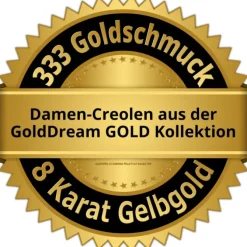 GoldDream Goldcreole Schliff 30mm Ohrring 333 Gelbgold Echtschmuck GDO0043Y