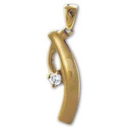 GoldDream Kettenanhänger Elegance Zirkonia weiß 333 Gold Echtschmuck GDH511WY