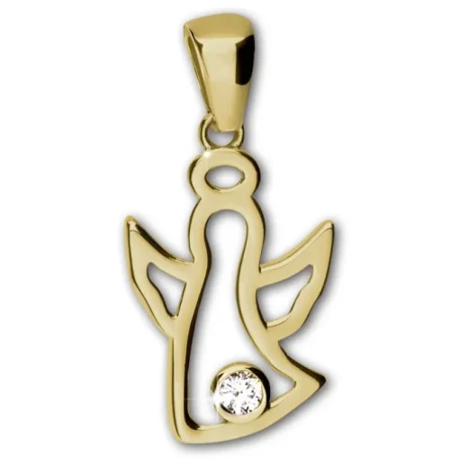 GoldDream Kettenanhänger Engel Zirkonia weiß 333 Gold Echtschmuck GDH5063Y