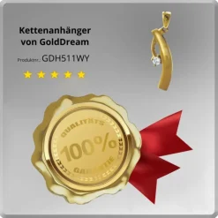 GoldDream Kettenanhänger Elegance Zirkonia weiß 333 Gold Echtschmuck GDH511WY