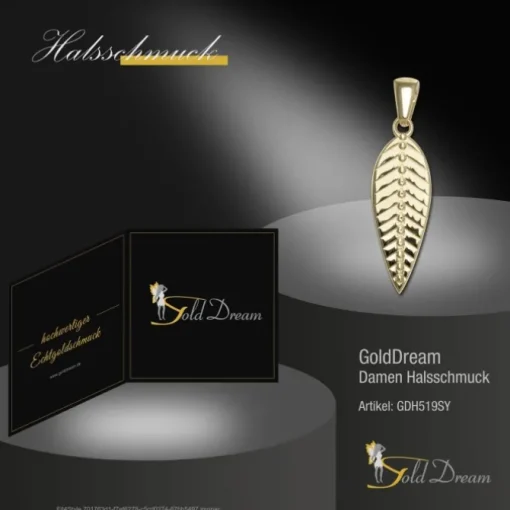 GoldDream Kettenanhänger Feder 333er Gelbgold Anhänger Echtschmuck GDH519SY