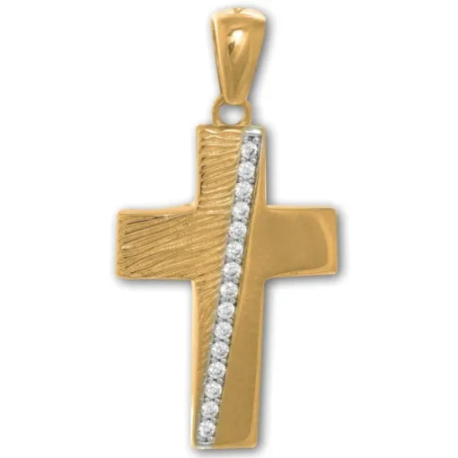 GoldDream Kettenanhänger Kreuz Zirkonia 333 Gold Anhänger Echtschmuck GDH514WY