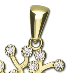 GoldDream Kettenanhänger Lebensbaum Zirkonia weiß 333 Gold Echtschmuck GDH5066Y