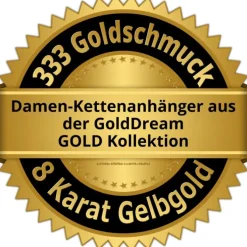 GoldDream Kettenanhänger Lebensbaum Zirkonia weiß 333 Gold Echtschmuck GDH5066Y