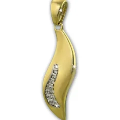 GoldDream Kettenanhänger Welle Zirkonia 333 Gold Anhänger Echtschmuck GDH500Y