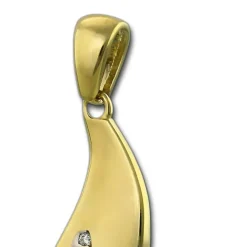 GoldDream Kettenanhänger Welle Zirkonia 333 Gold Anhänger Echtschmuck GDH500Y