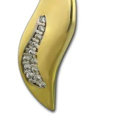 GoldDream Kettenanhänger Welle Zirkonia 333 Gold Anhänger Echtschmuck GDH500Y