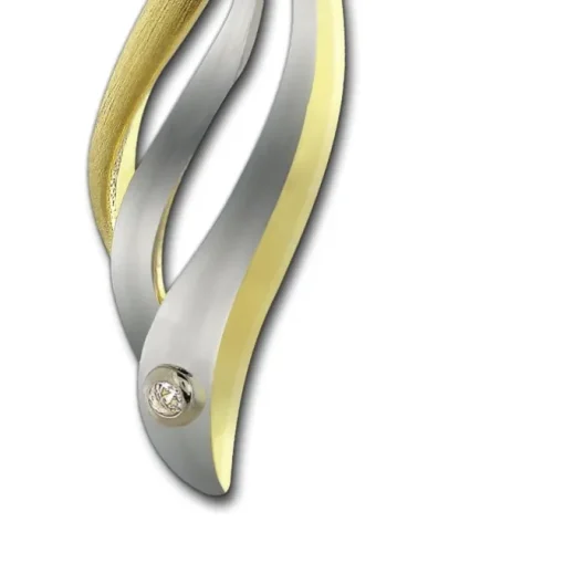 GoldDream Kettenanhänger Wellen Zirkonia 333 Gold Anhänger Echtschmuck GDH501Y