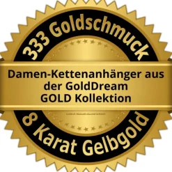 GoldDream Kettenanhänger Welle Zirkonia 333 Gold Anhänger Echtschmuck GDH500Y