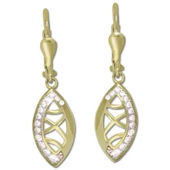 GoldDream Ohrhänger Blatt Zirkonia weiß Ohrring 333er Gold GDO5647Y