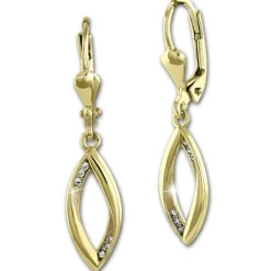 GoldDream Ohrhänger Blatt offen Zirkonia weiß Ohrring 333er Gold GDO551WY