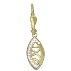 GoldDream Ohrhänger Blatt Zirkonia weiß Ohrring 333er Gold GDO5647Y