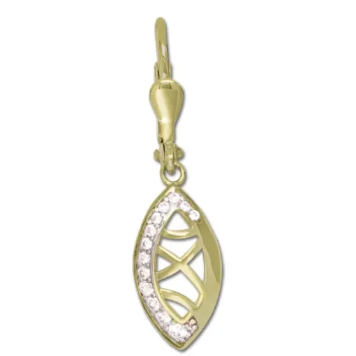 GoldDream Ohrhänger Blatt Zirkonia weiß Ohrring 333er Gold GDO5647Y