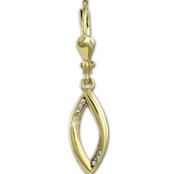 GoldDream Ohrhänger Blatt offen Zirkonia weiß Ohrring 333er Gold GDO551WY