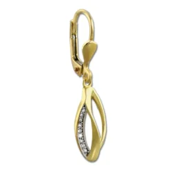 GoldDream Ohrhänger Blatt Zirkonia weiß Ohrring 333 Gold Echtschmuck GDO5173Y