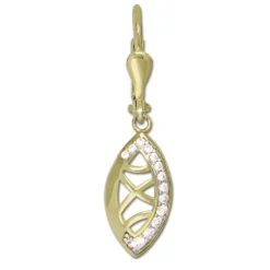 GoldDream Ohrhänger Blatt Zirkonia weiß Ohrring 333er Gold GDO5647Y