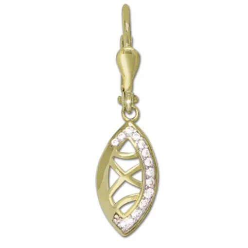GoldDream Ohrhänger Blatt Zirkonia weiß Ohrring 333er Gold GDO5647Y
